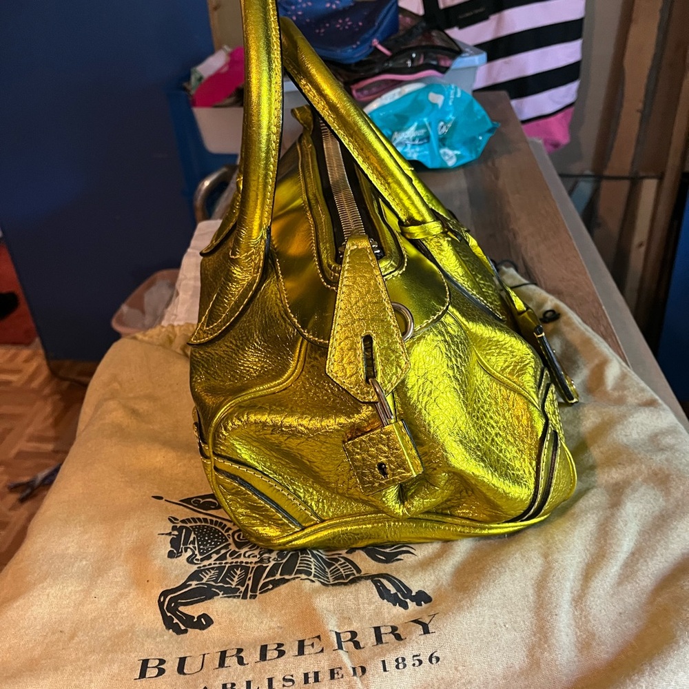 NWT Burberry Prorsum Metallic Satchel